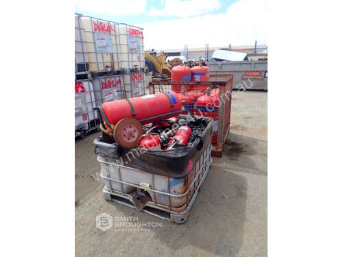 2 X CONTAINERS OF USED FIRE SUPPRESSION & EXTINGUISHER BOTTLES