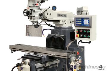 SM-KD4VS Turret Mill with 3 Axis DRO POwer Draw Bar Fitted