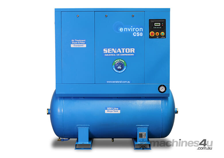 caption CVA Compressors - New Senator Rotary Screw Air Compressor with Dryer - CS8 - 7.5kw - 39cfm