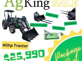New AgKing 40HP ROPS 4WD tractor with FEL 4in1 bucket PLUS Slasher, Forks and Spears! - picture0' - Click to enlarge