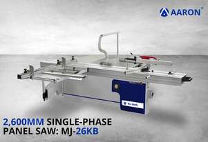 Aaron 2600mm Single Phase Heavy-Duty Sliding Table Saw | 5HP, 3.75kW Panel Saw | MJ-26KB