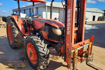(7638) 2009 Kubota M540 FWA Tractor with 1.5t Forklift Tower (REDUCED) (Toolamba, VIC)