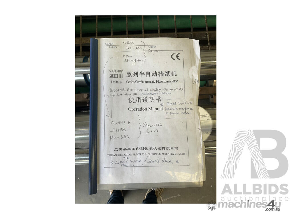 Used Not Specified Unknown Box Manufacturing SemiAutomatic Flute