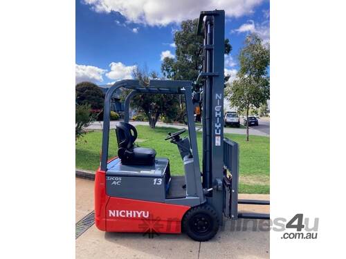 caption Nichiyu FBT13PN-75BC 3-Wheel Forklift | 1.3 Tonne | 4.5m Lift | Low 626 Hours