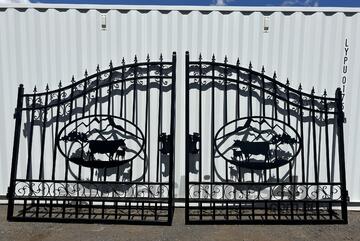7FT Cow Design Wrought Iron Style Gates