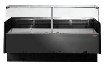 Tecnodom Serie Mr80 Black 2000Mm Wide Deli Display With Storage And Castors Tdmr 0820B