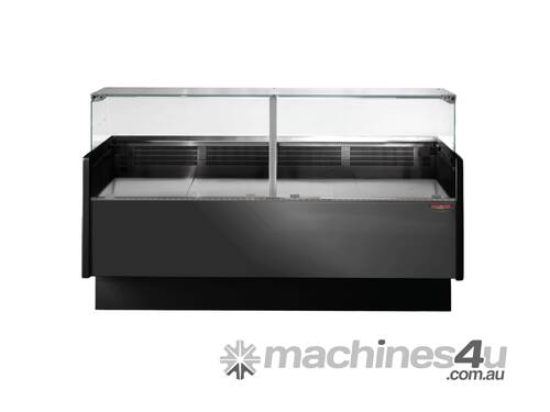 Tecnodom Serie Mr80 Black 2000Mm Wide Deli Display With Storage And Castors Tdmr 0820B