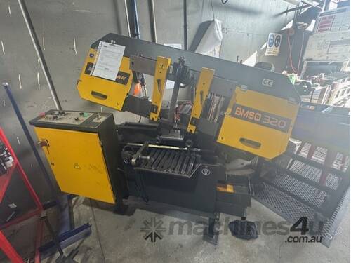 caption BMSO-320 Automatic Roller Feed Metal Cutting Band Saw Inverter Variable Blade Speed Control