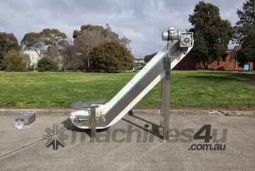 Stainless Steel Elevator Incline Conveyor With Side Skirts - 1.9m High