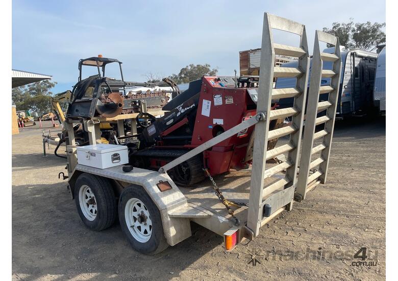 caption 2011 Toro TX525 Wide Track Stand Behind Mini Digger & Trailer Combination