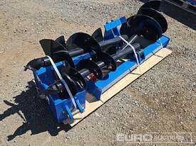 Unused Captok Hydraulic Auger Drive & 3 Augers to suit Skidsteer Loader  - picture0' - Click to enlarge