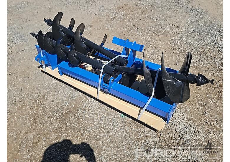 Unused Captok Hydraulic Auger Drive & 3 Augers to suit Skidsteer Loader 