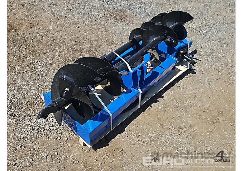 Unused Captok Hydraulic Auger Drive & 3 Augers to suit Skidsteer Loader 