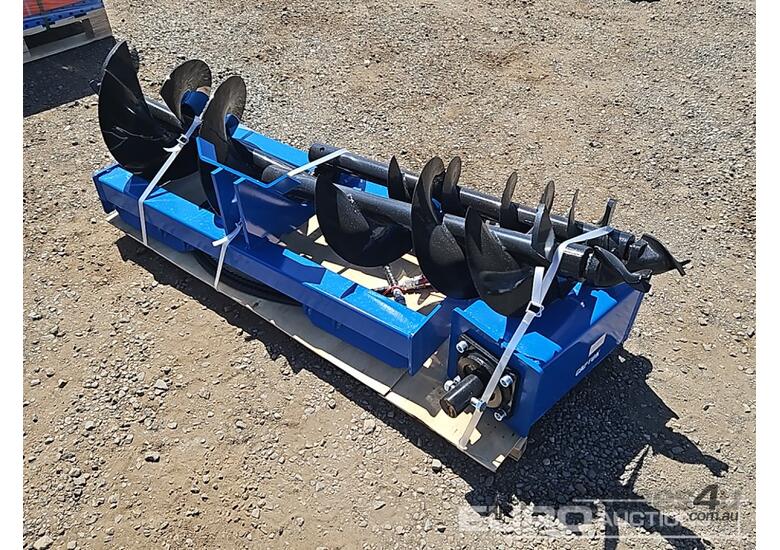 Unused Captok Hydraulic Auger Drive & 3 Augers to suit Skidsteer Loader 