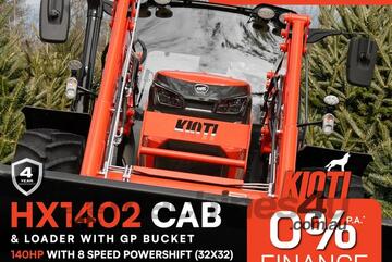 Kioti HX1402 CAB Tractor + Loader and GP Bucket - * 0% Finance Available !!