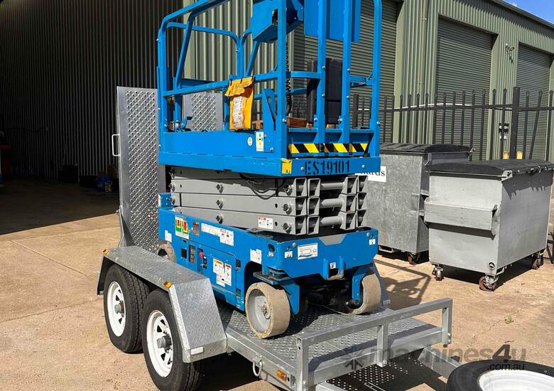 2018 Genie GS1932 Trailer Package - 19ft Electric Scissor Lift 2t Plant Trailer