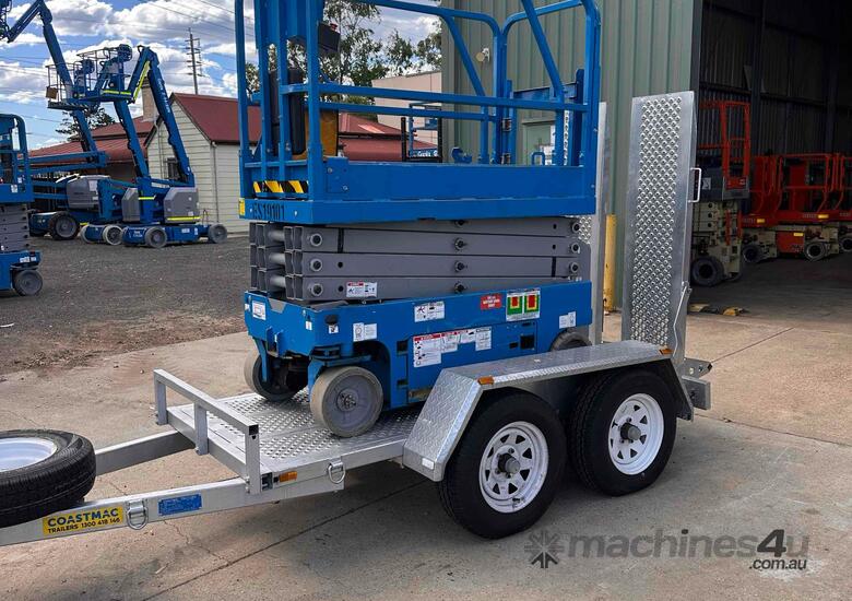 2018 Genie GS1932 Trailer Package - 19ft Electric Scissor Lift 2t Plant Trailer image 2