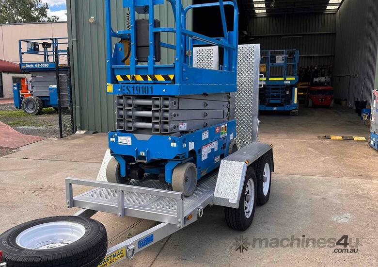 2018 Genie GS1932 Trailer Package - 19ft Electric Scissor Lift 2t Plant Trailer image 4