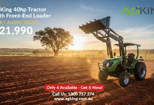 AgKing - 40HP Tractor ROPS 4WD AK404 with FEL & 4in1 Bucket - Packages Available