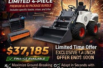 Brand   Ozziquip AL40 Mini Loader 4-in-1 with Mixing Bucket and Tiller 4-Piece Package