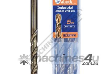 12.0mm HSS Jobber Drill Pack - 5 Piece M35 Grade HSS with 5% Cobalt 135 Precision Ground Flute & S