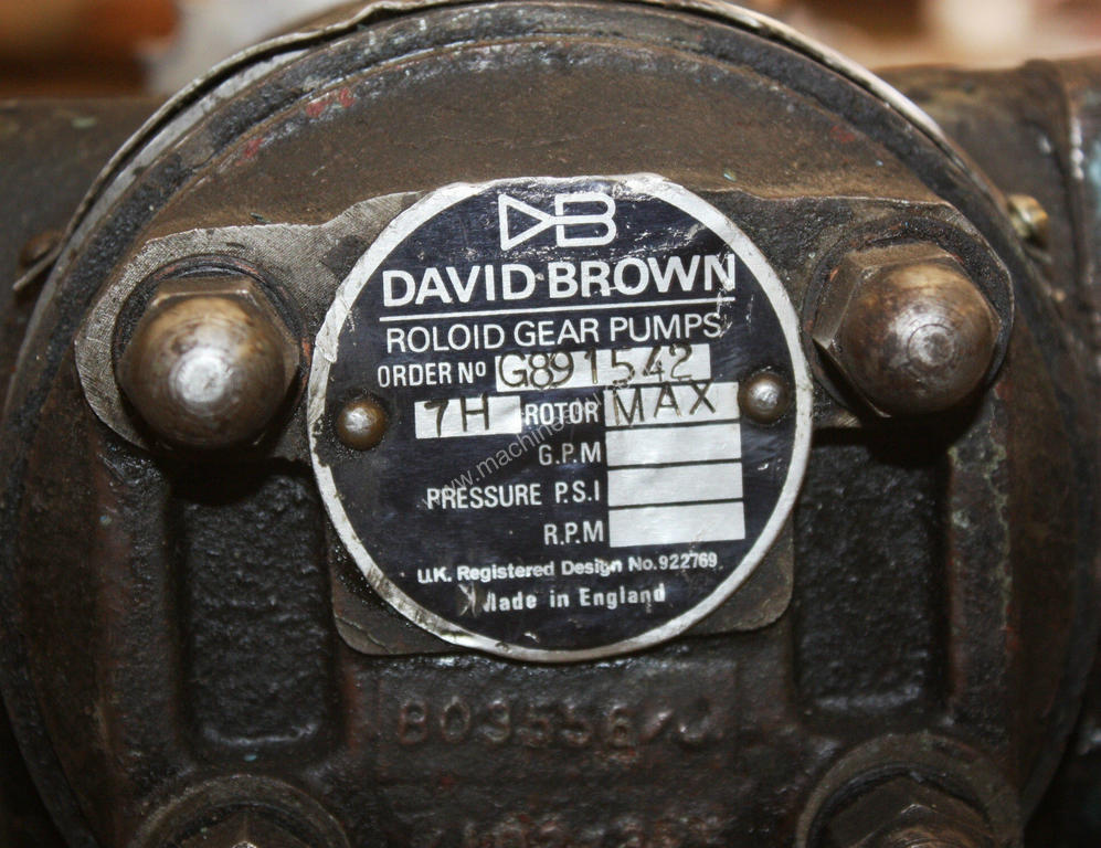 David Brown Roloid Gear Pump. 7H Rotor MAX Black Box Industrial surplus