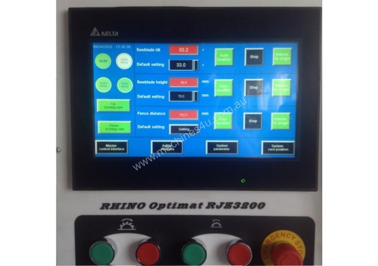 caption RHINO Panel Saw OPTIMAT RJZ3800 Auto Setting Fence