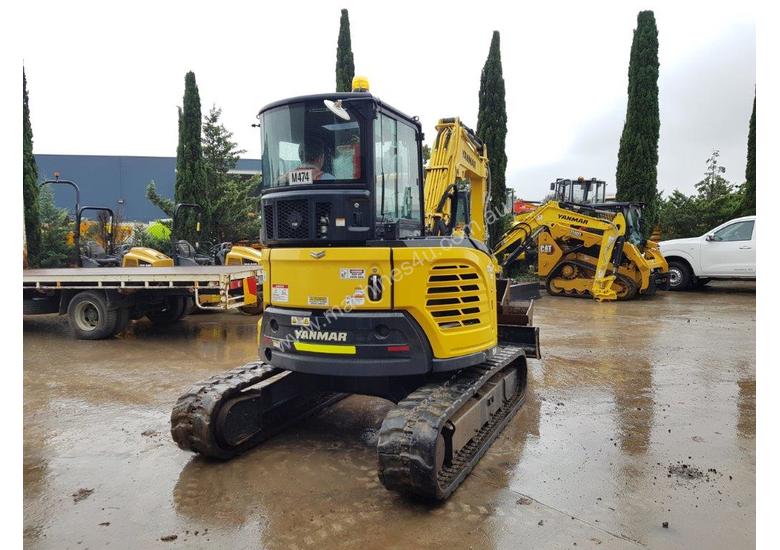 caption 2017 YANMAR VIO45-6 EXCAVATOR WITH LOW 1200 HOURS, CABIN, HITCH AND BUCKETS