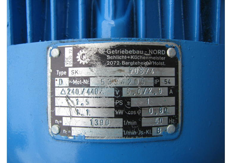 caption Charles & Huntington Electric Gear Motor 1.1kw 30RPM 46.25 Ratio