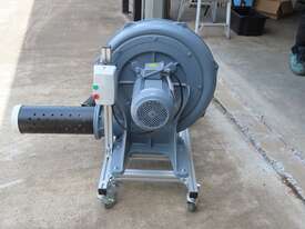 Vacuum Fan / blower 3.7 kw 415v on mobile stand with DOL, Y peice and 102mm tube - picture0' - Click to enlarge