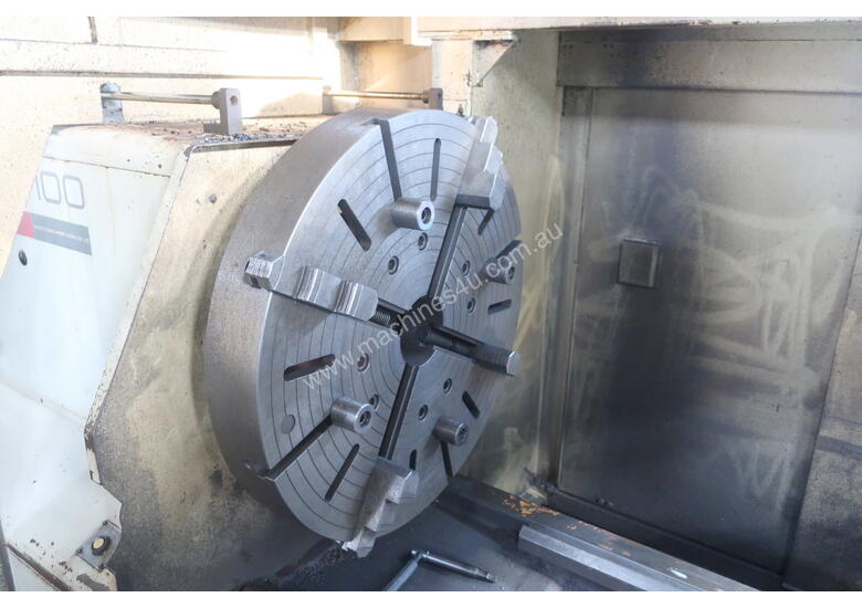 caption 2008 Hwacheon MEGA 100x5000 CNC Lathe