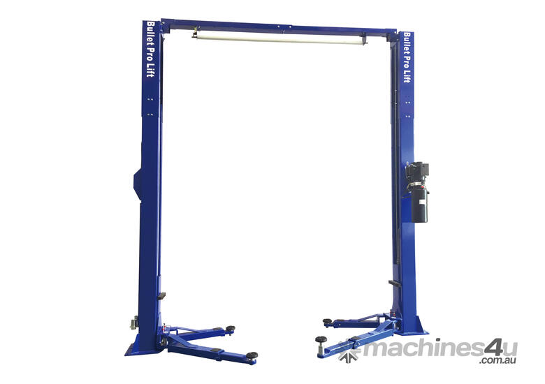 caption BulletPro 2 Post Clear Floor Lift - BP40M: 4-Ton Capacity, Truck Adaptors Included