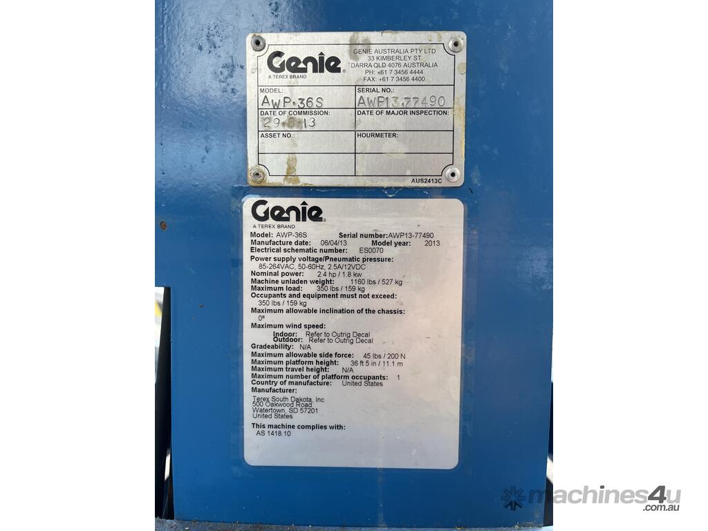 Used 2013 Genie AWP-36SDC Personnel Lifts in GLENDENNING, NSW