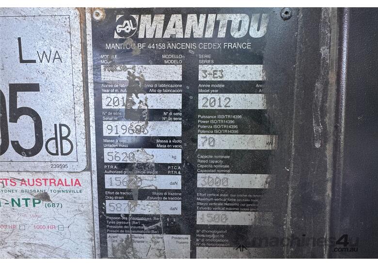 caption 2012 Manitou M-X 30-4 - Sydney Forklifts - (PS118) 3 Ton LIft