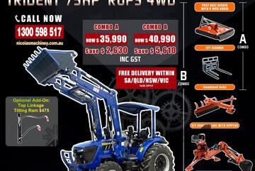 TRIDENT MEGA SALES 75HP 4WD CANOPY TRACTOR WITH 4IN1 BUCKET COMBO DEAL 3 YEARS WARRANTY