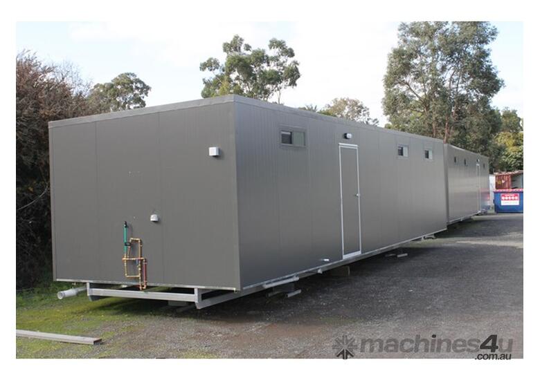 caption E I Group Portables Toilet / Shower Change Room: 12m x 3.5m, For Sale