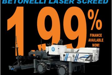 GO FLAT WITH A BETONELLI LASER SCREED AT 1.99%