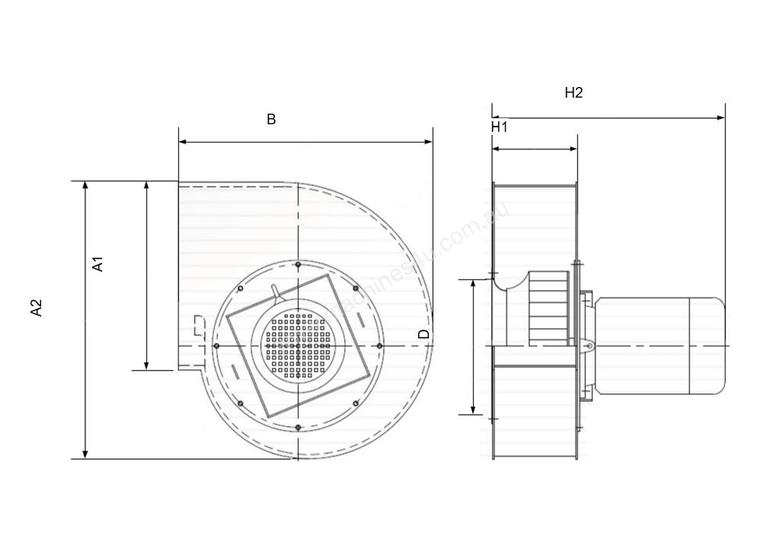 Micronair TDFA 470 Vertical 11 KW Medium Pressure Fan -BODY ONLY , No Motor , Galvanized 