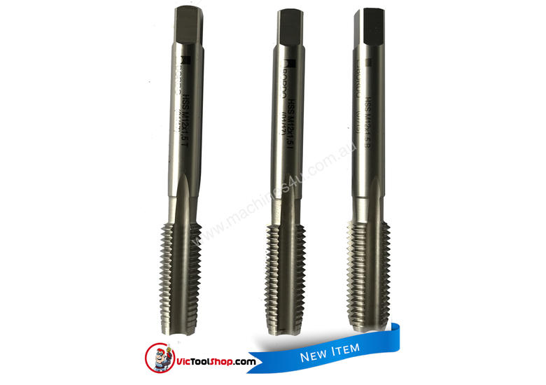 caption Bordo Hand Tap Set M12 x 1.5 mm HSS Metal Thread Cutting Tools Set of 3 3021-12.OOTS