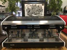 WEGA POLARIS TRON 3 GROUP HIGH CUP BLACK ESPRESSO COFFEE MACHINE - picture0' - Click to enlarge