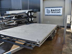 16X8 FLAT TOPPED BEAVER-TAILED CAR TRAILER (Australian Made) - picture0' - Click to enlarge
