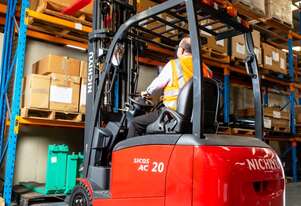 New Nichiyu FBT13 Electric 3 Wheel Counterbalance Forklift