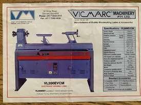 Vicmarc Wood Lathe VL 300 EVCM Variable Speed - picture0' - Click to enlarge