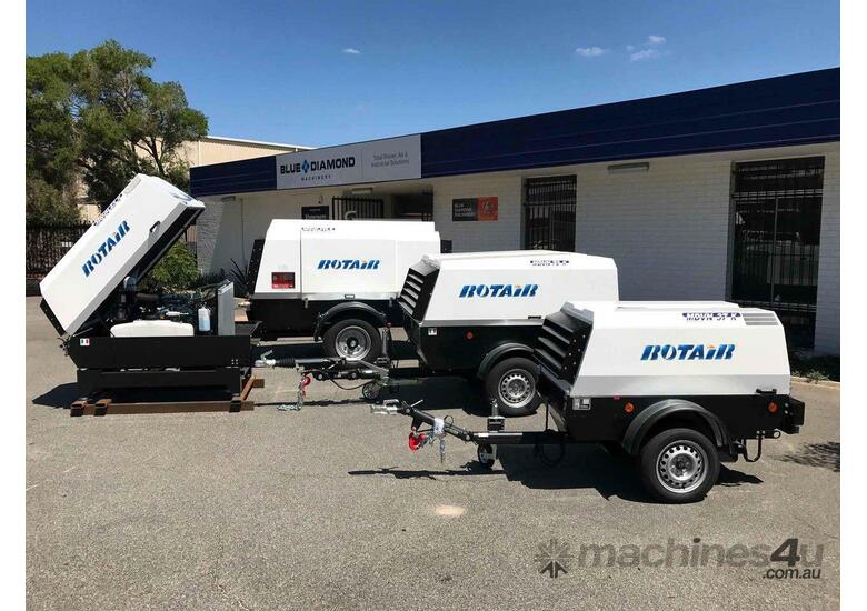caption Portable Compressor 131HP 400CFM - ROTAIR MDVS 120 P10 - Skid Mounted