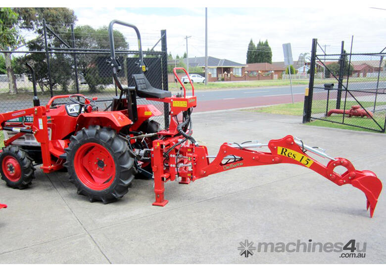 caption Kubota 28hp 4WD Diesel Tractor + FEL + Backhoe