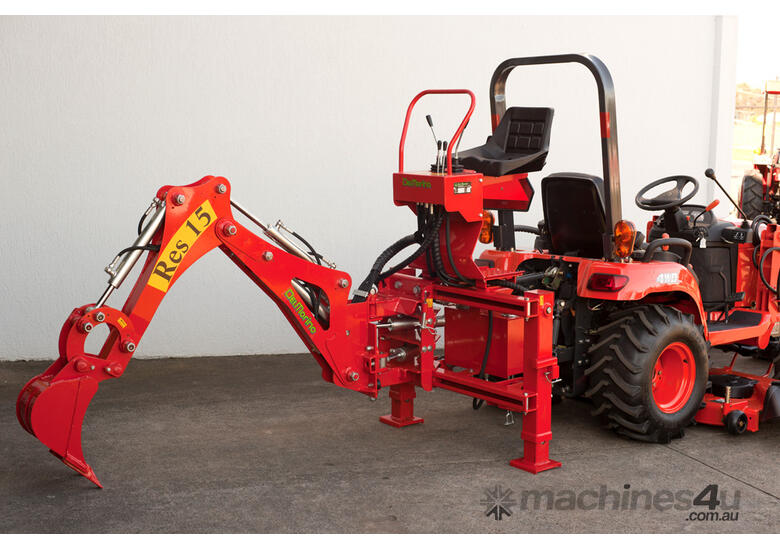 caption Kubota 28hp 4WD Diesel Tractor + FEL + Backhoe