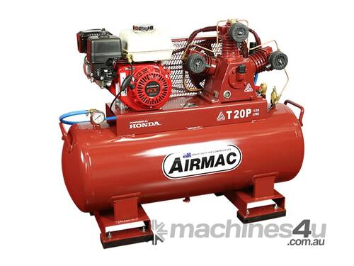 CVA Compressors - New Airmac T20P - 120L Honda Petrol Piston Compressor - 11.3cfm