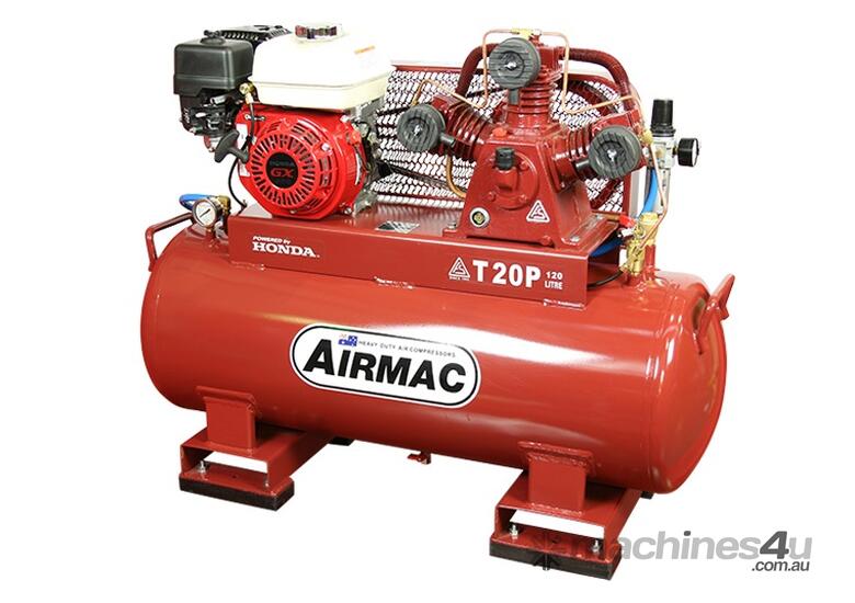 CVA Compressors - New Airmac T20P - 120L Honda Petrol Piston Compressor - 11.3cfm