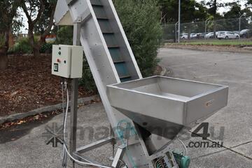 Stainless Steel Hopper Feeder Elevator Conveyor - RR Fisher