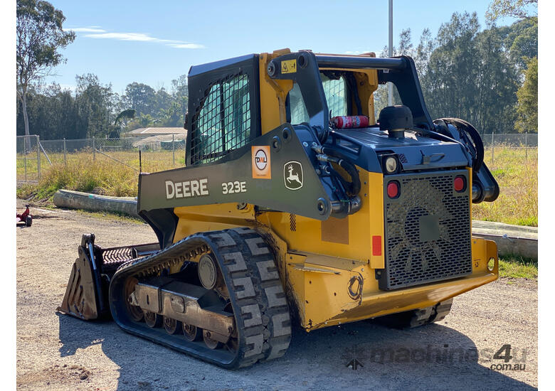 caption John Deere 323E Skid Steer Loader